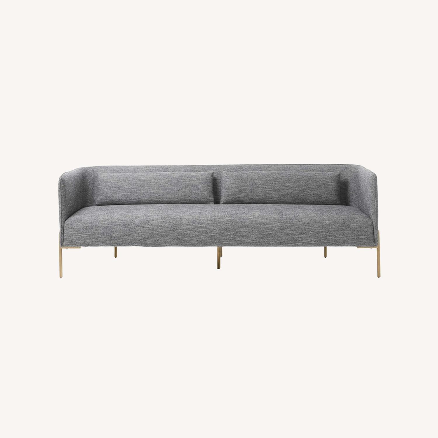 CB2 Colette Grey Sofa With Fabrix Piping - image-0