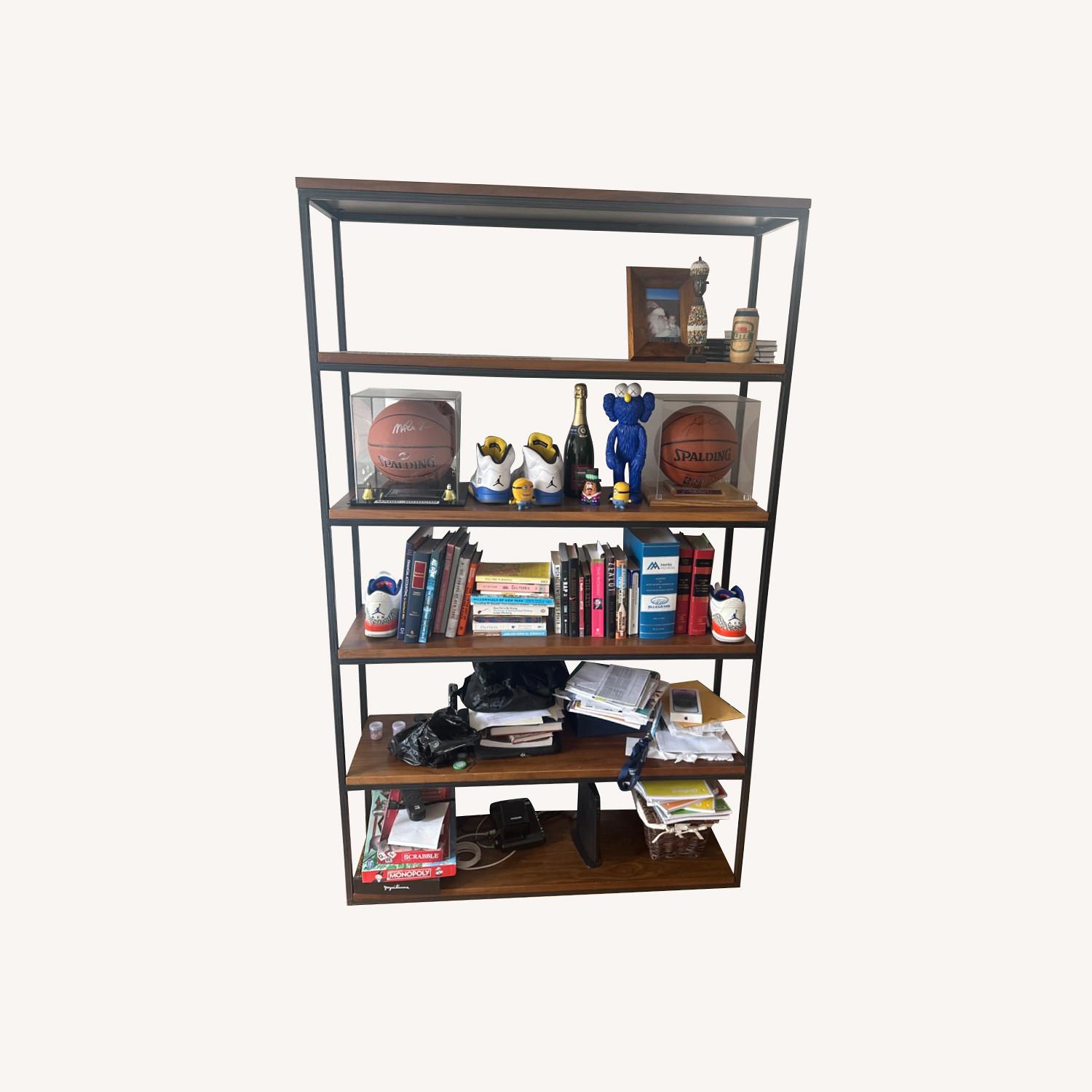 Metal and Wood Shelving Unit - image-0