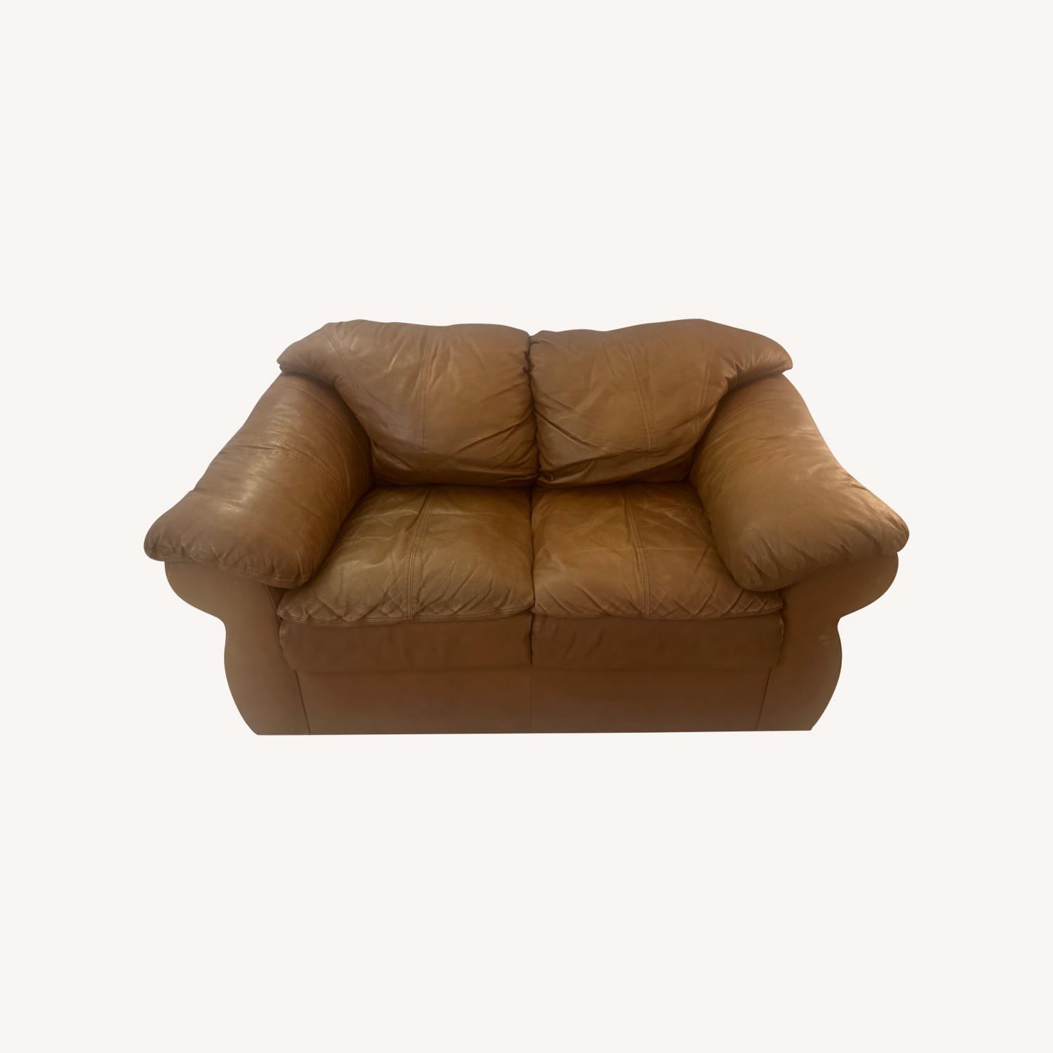 Klaussner Leather Loveseat - image-0