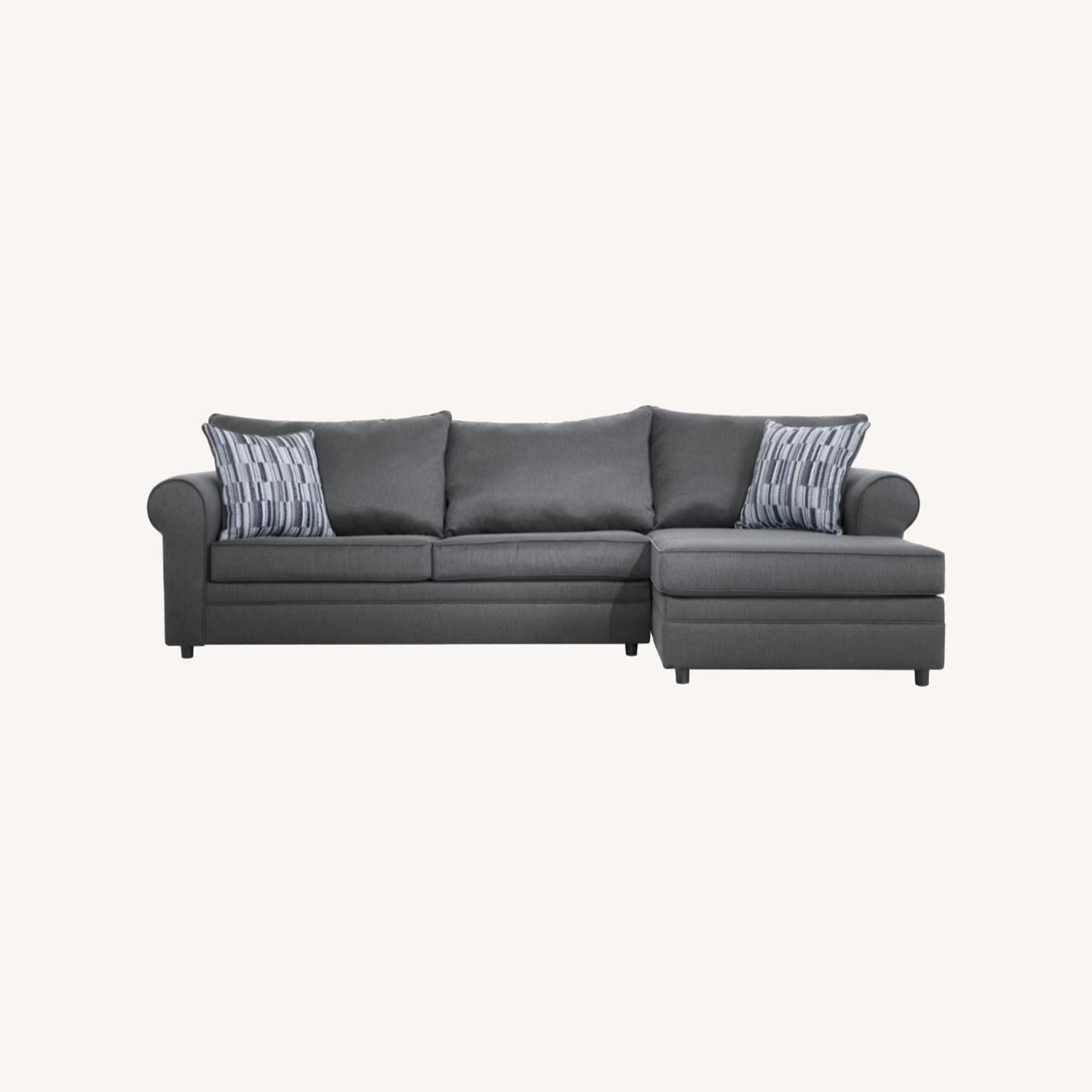 Bob's Discount Furniture Gray Sofa - Sleeper Sectional - image-0
