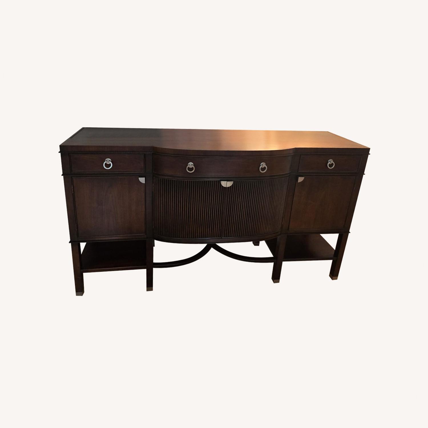 Hickory White Solid Walnut Wood Credenza/Sideboard - AptDeco
