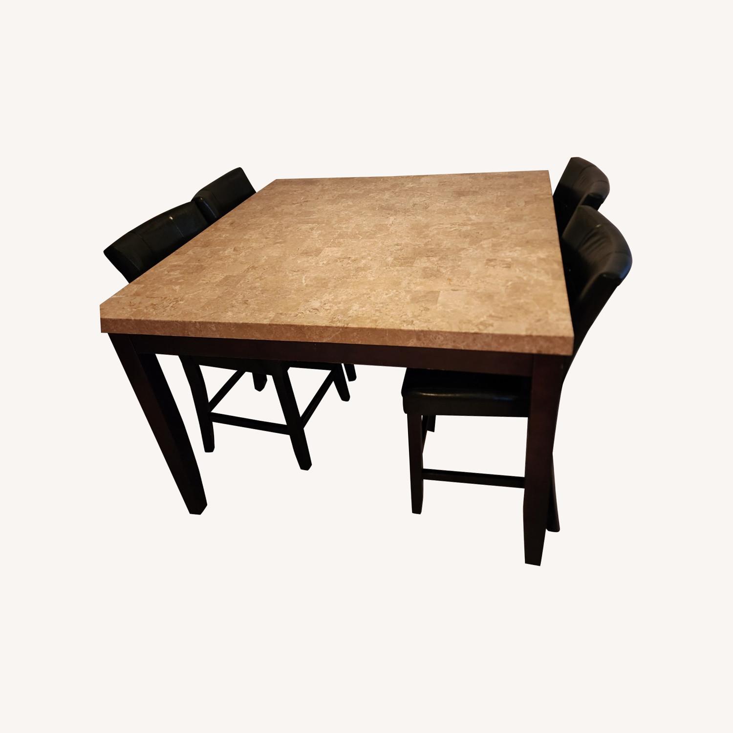 Marble Dining Room Table W 6 Chairs - image-0