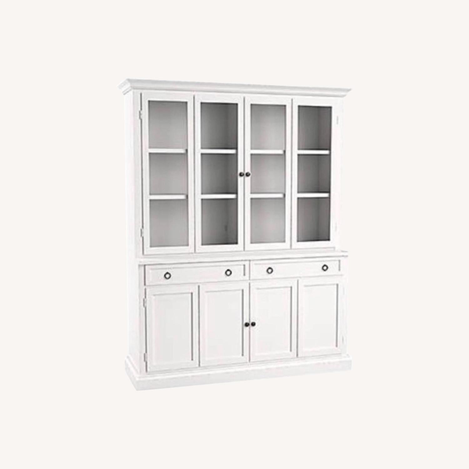 2-Piece White Glass Door Wall Unit - image-0