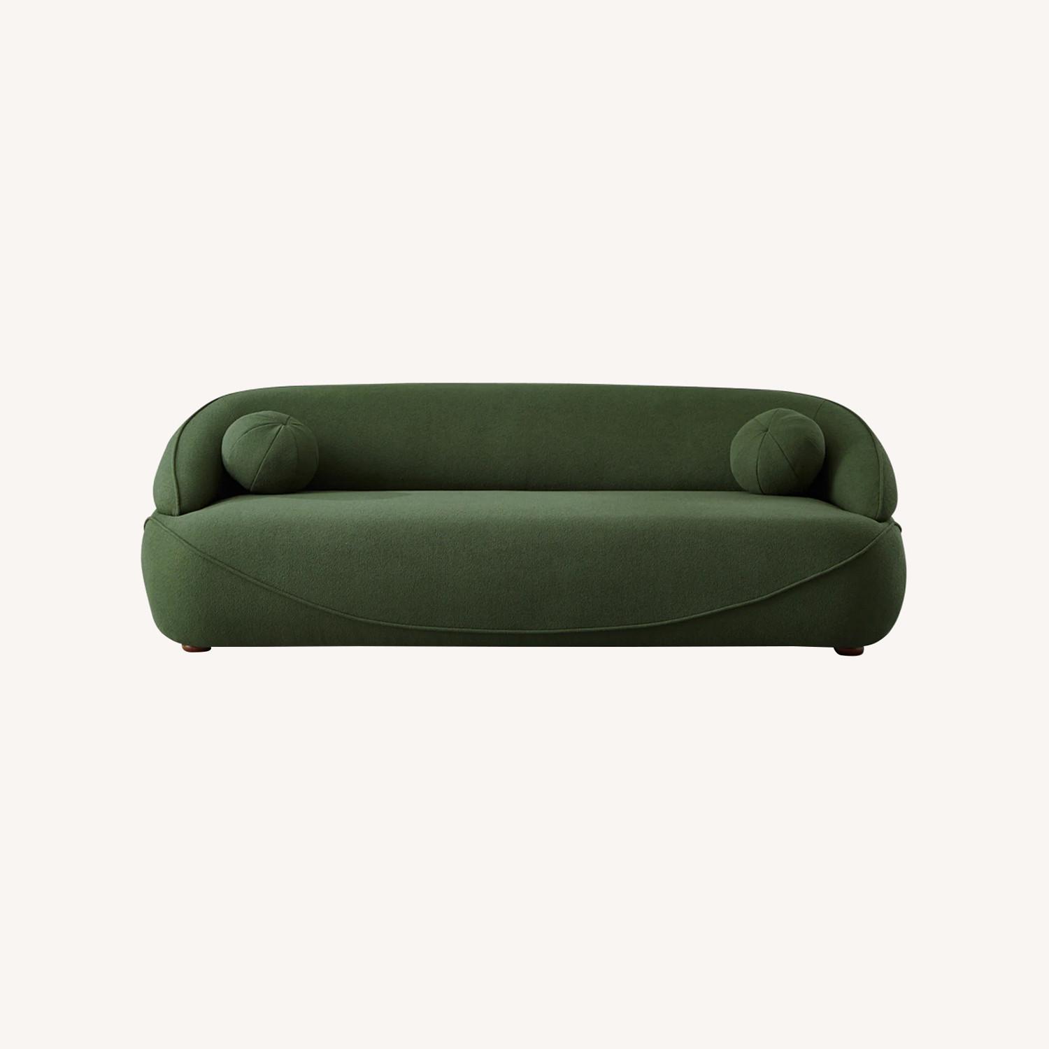 Brody Dark Green Boucle Sofa - image-0