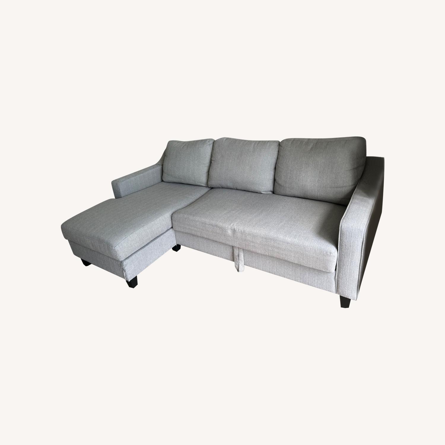 Gray Sectional Couch (Sleeper) - image-0
