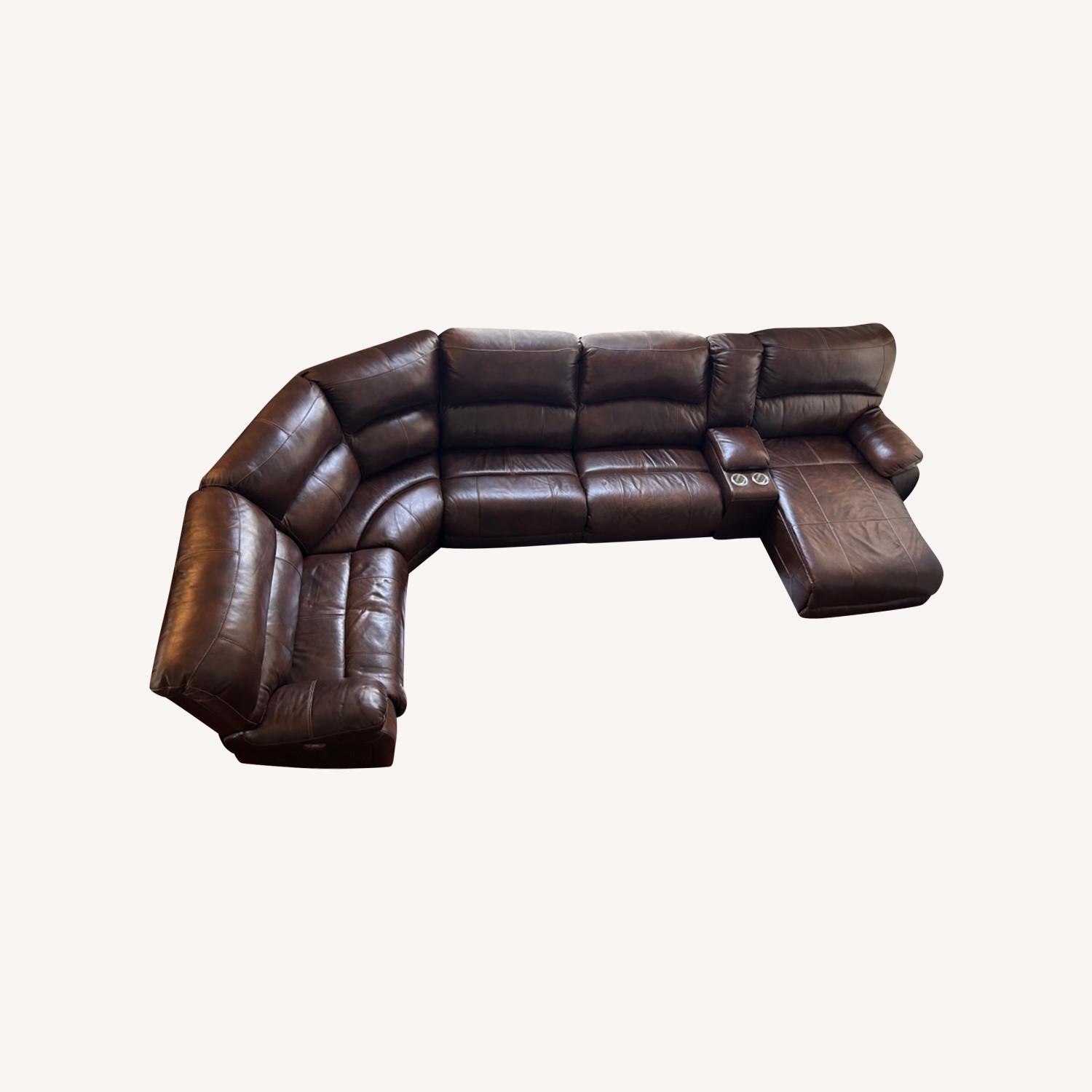 Leather Sectional Sofa Power Reclining - image-0