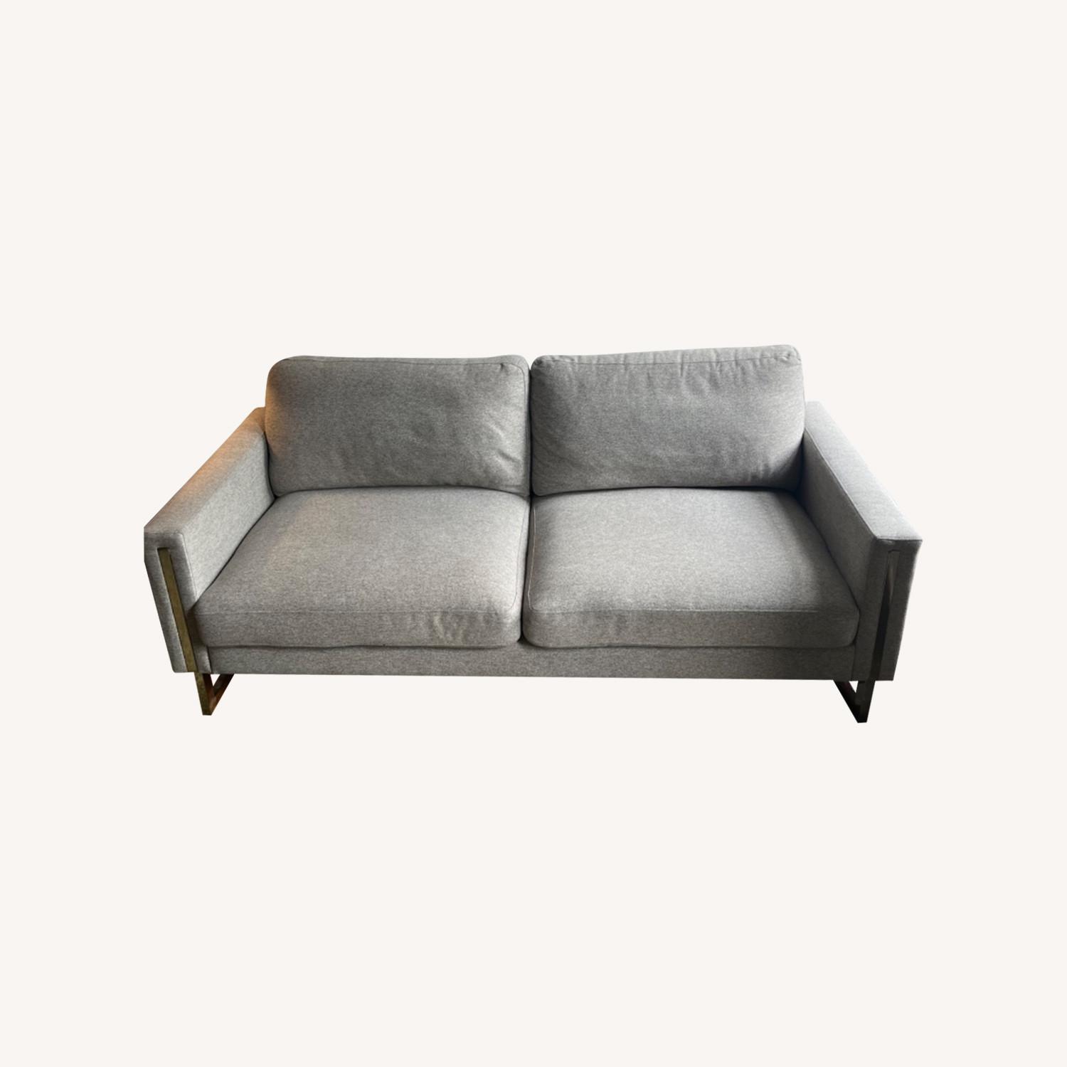 Grey Couch with Silver Accents - image-0