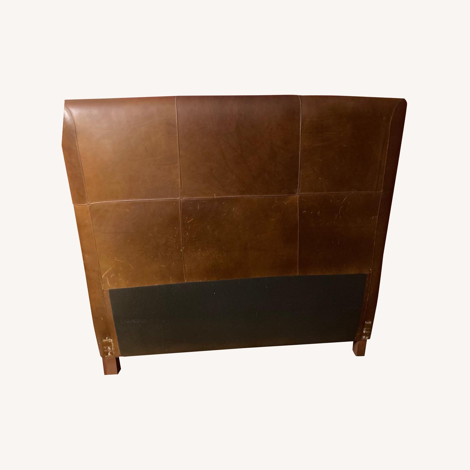 Distressed Leather Queen Headboard - image-0
