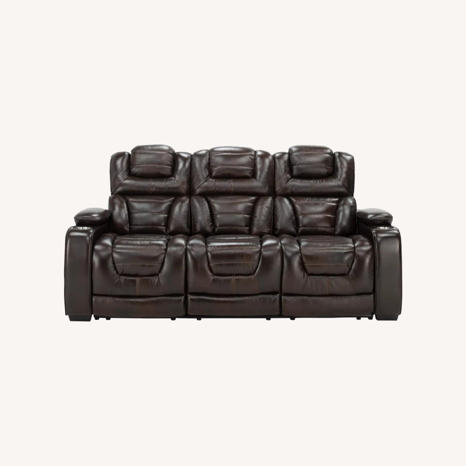 Raymour & Flanigan Othello Power Recliner Sofa Leather - AptDeco