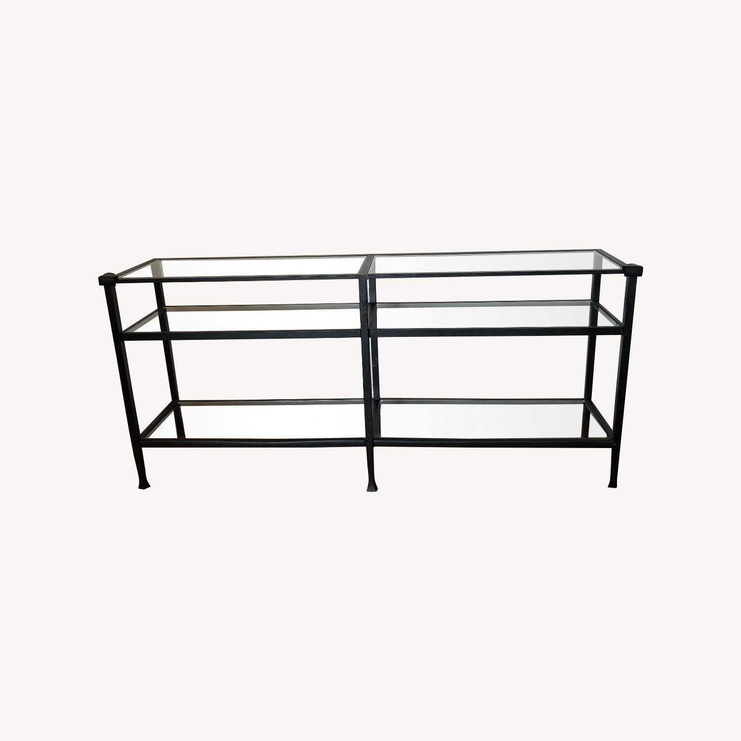 Pottery Barn Console Iron and Glass Pottery Barn Table - image-0