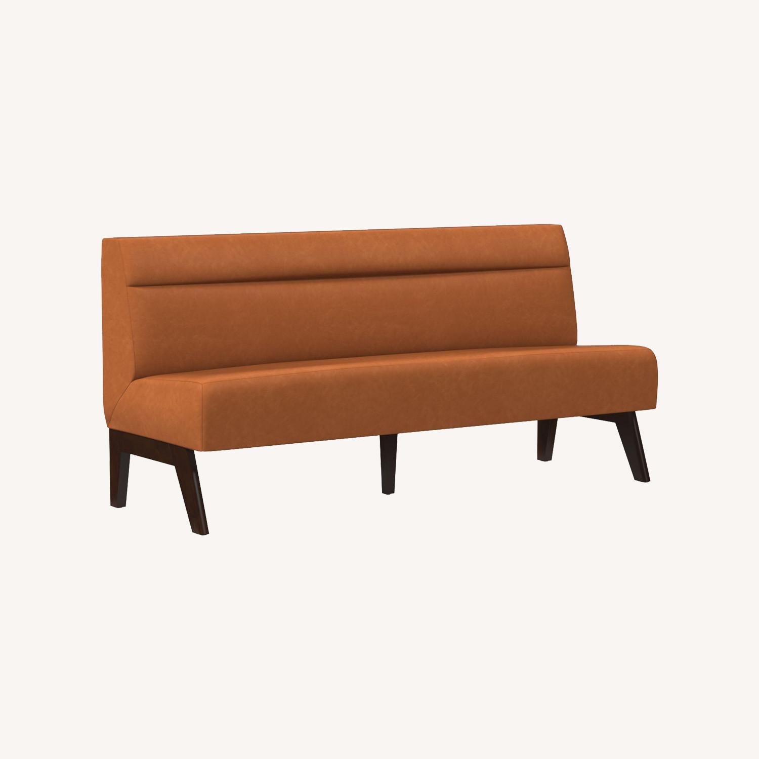 West Elm Novak Leather Banquette - No Tufting - image-0