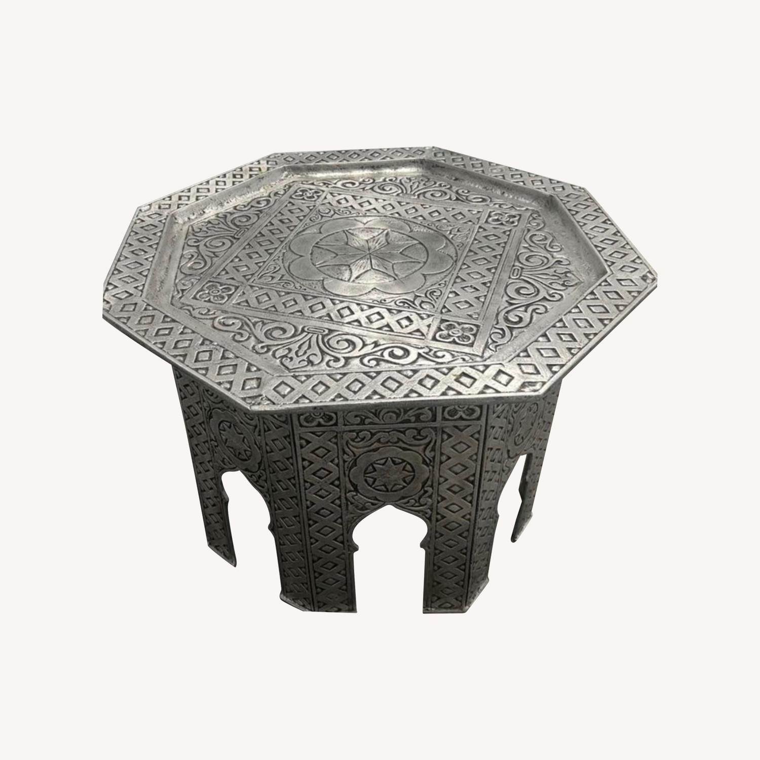 Moroccan Heavy Casted Metal Table - AptDeco