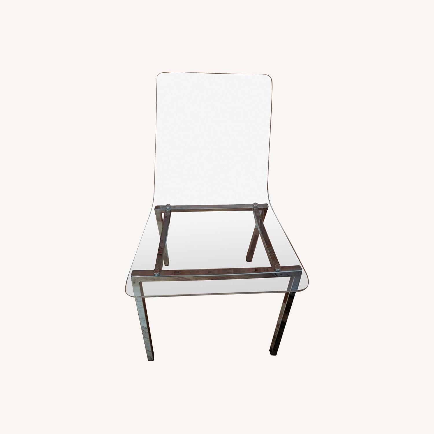CB2 Lucite Chiaro Nickel Chairs - image-0