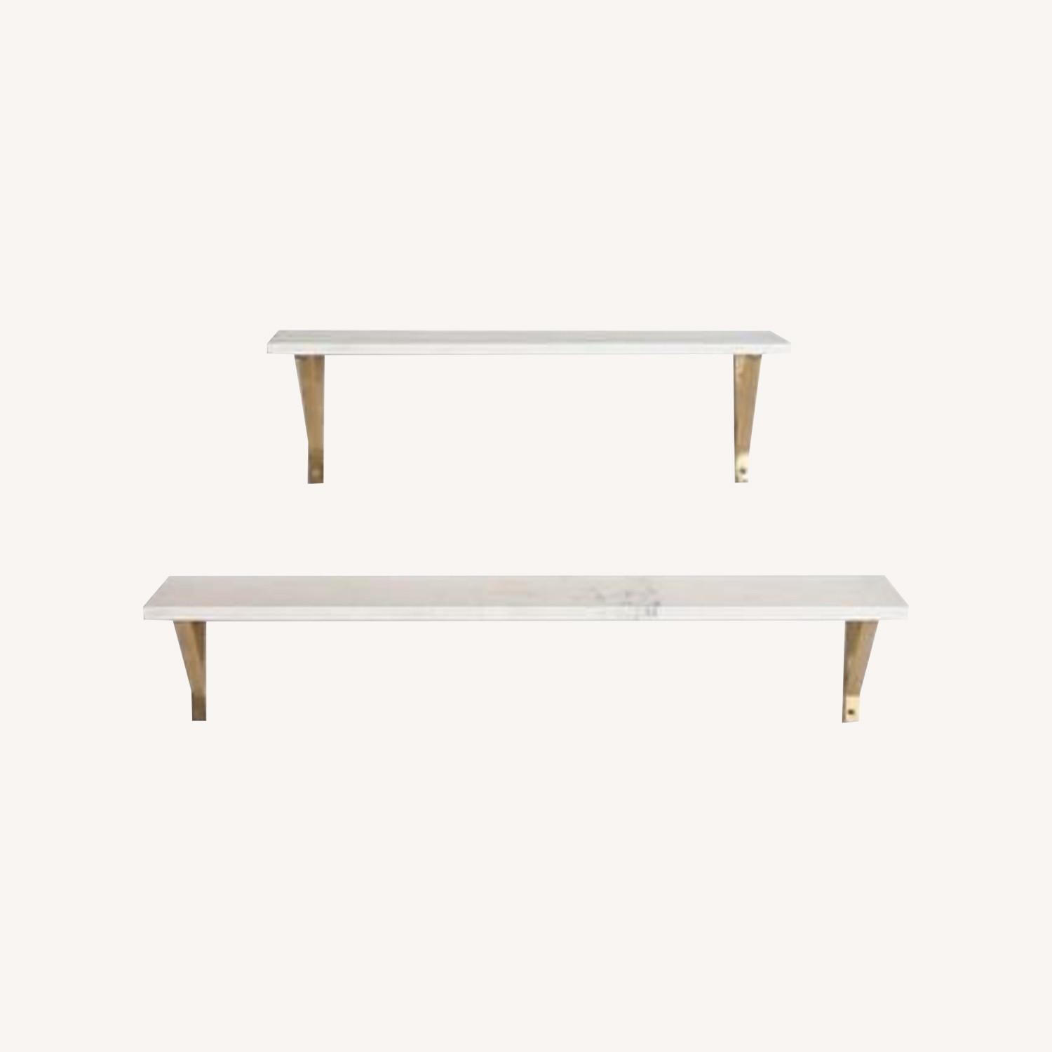 CB2 Marble Wall Mounted Shelf - image-0