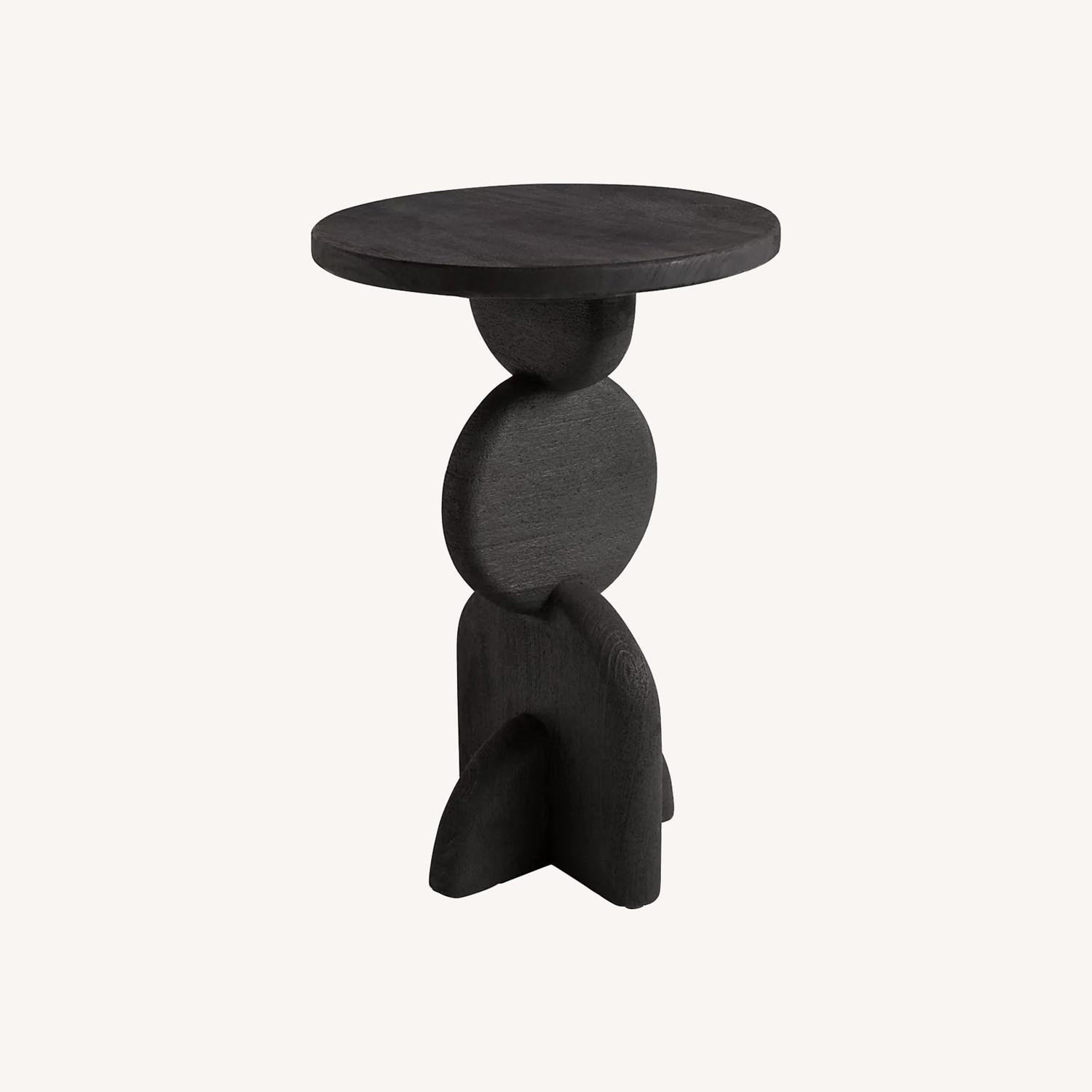Pair of Sculptural Anthropologie Black Side Tables - image-0