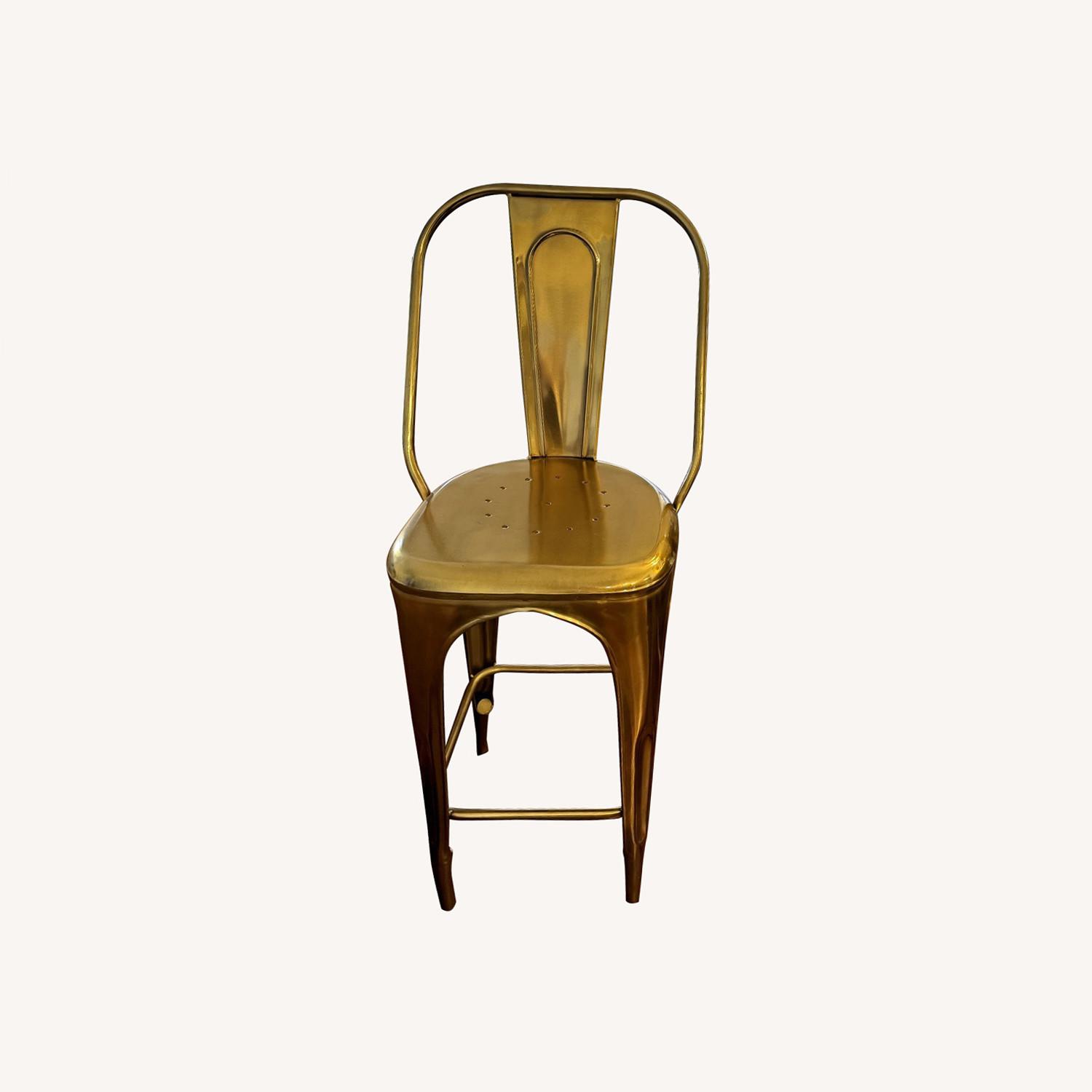 Restoration Hardware Gold Metal Barstools 2 - image-0
