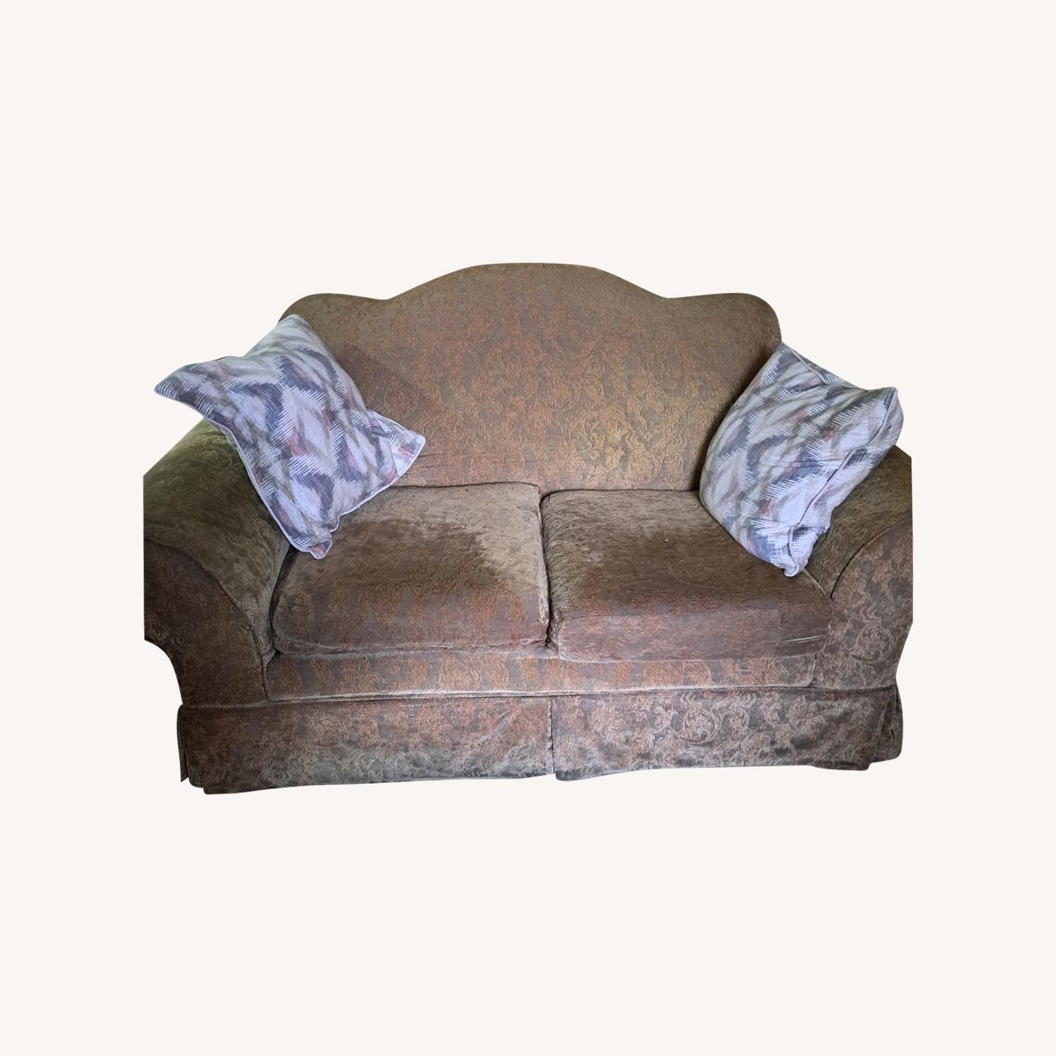 Kirkland's Green Tapestry Sofa - image-0