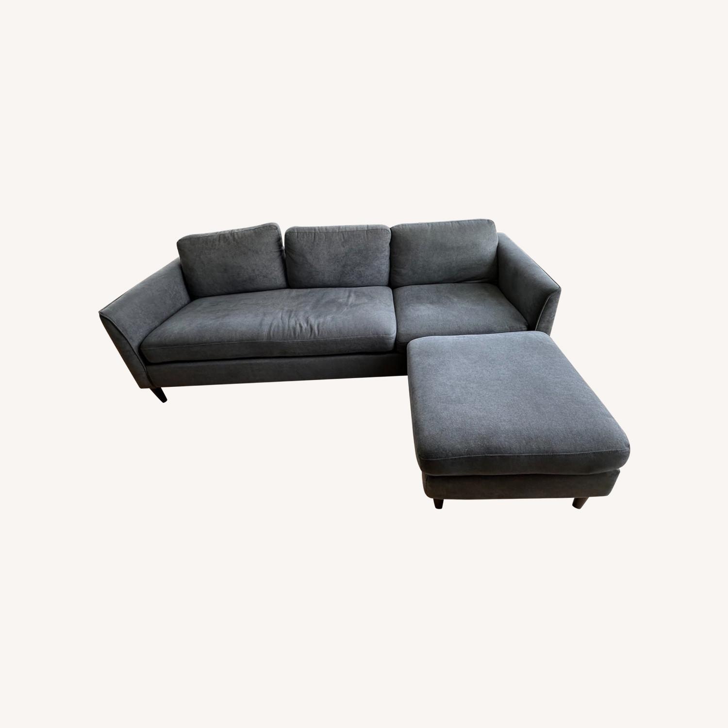 Living Spaces Aya Grey Sofa with Reversible Chaise - image-0