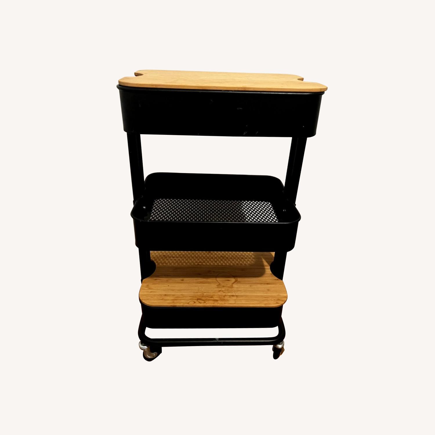 IKEA Utility Cart with Wood Covers - image-0