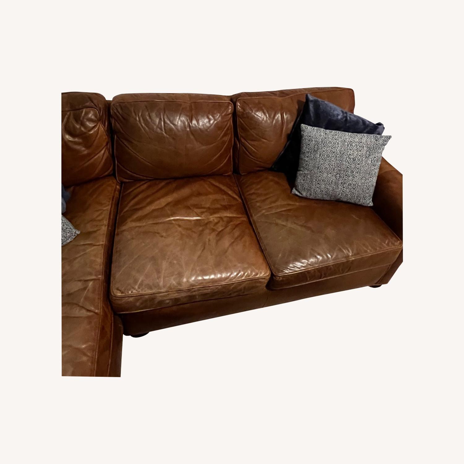 Restoration Hardware Lancaster Leather Couch - image-8