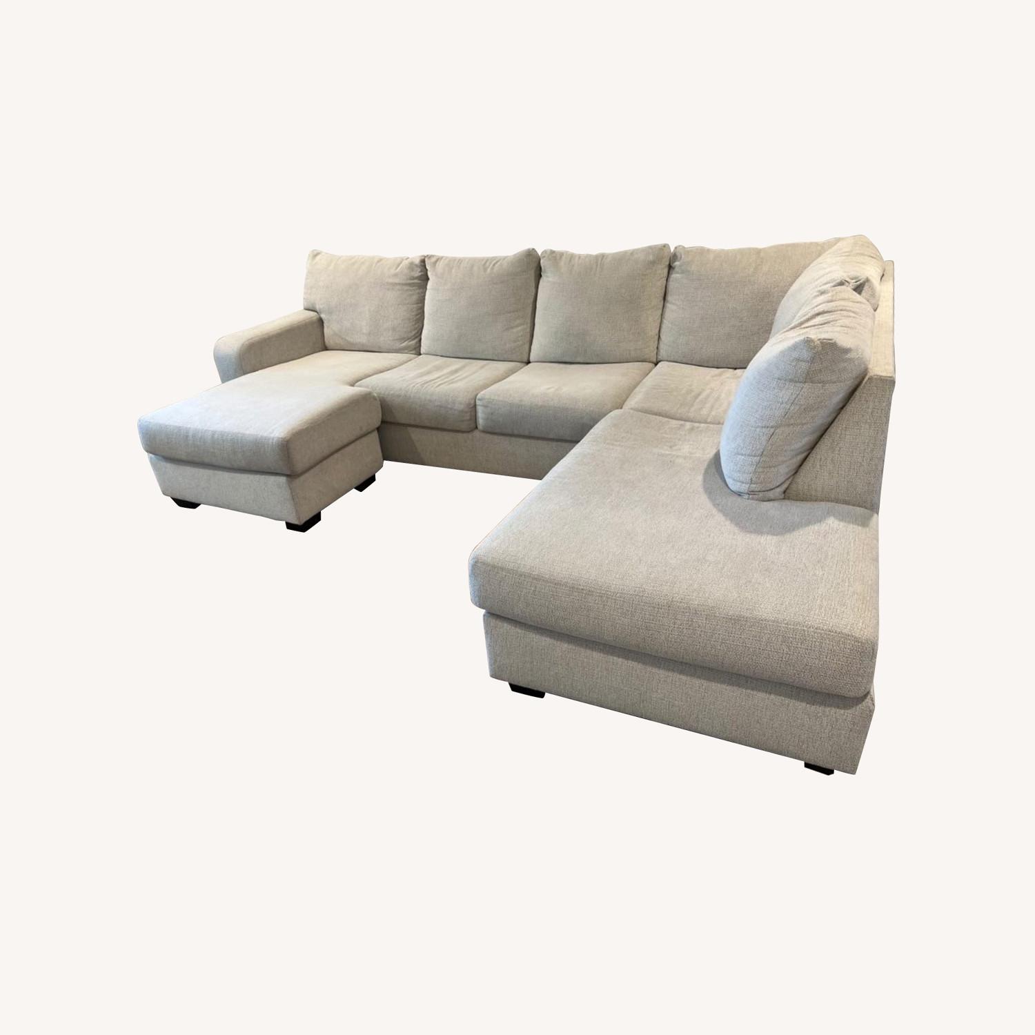 Ashley Furniture White Sectional with Chaise - image-5