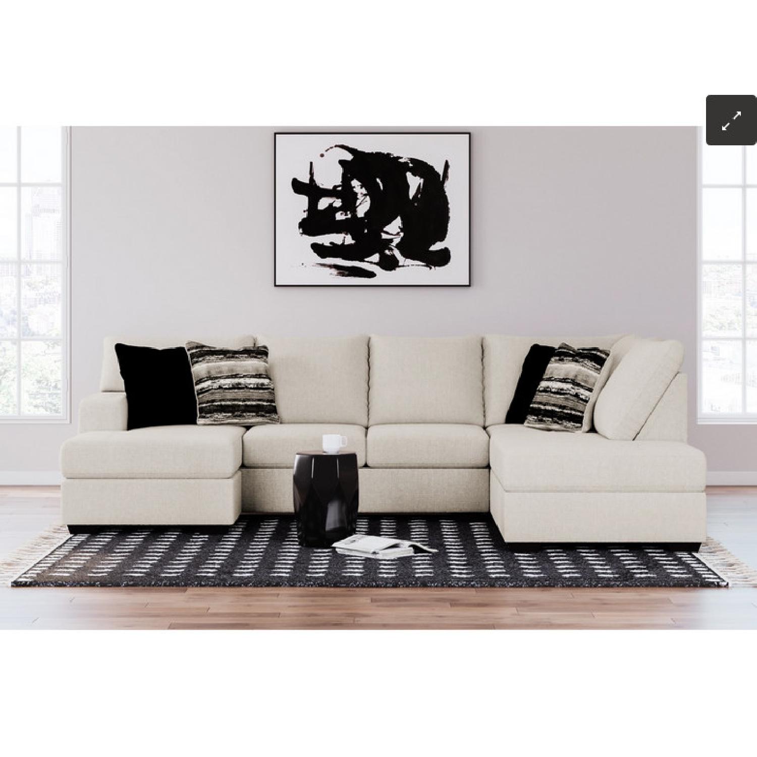 Ashley Furniture White Sectional with Chaise - image-6
