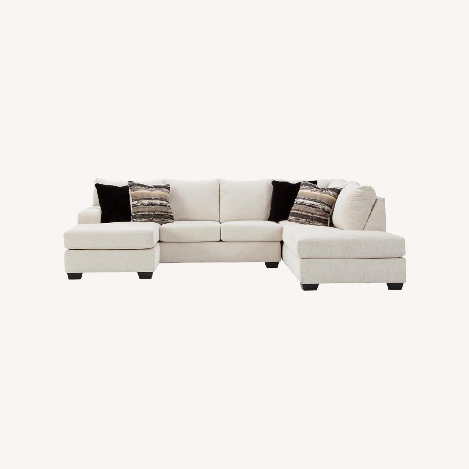 Ashley Furniture White Sectional with Chaise - image-0