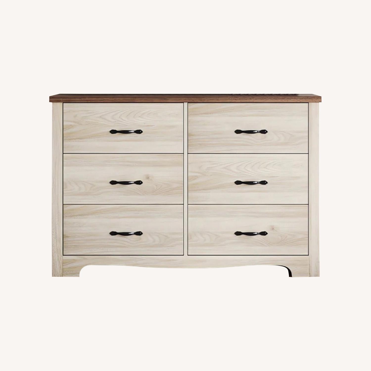 Wayfair Brown White Wash Wood Dresser - image-0