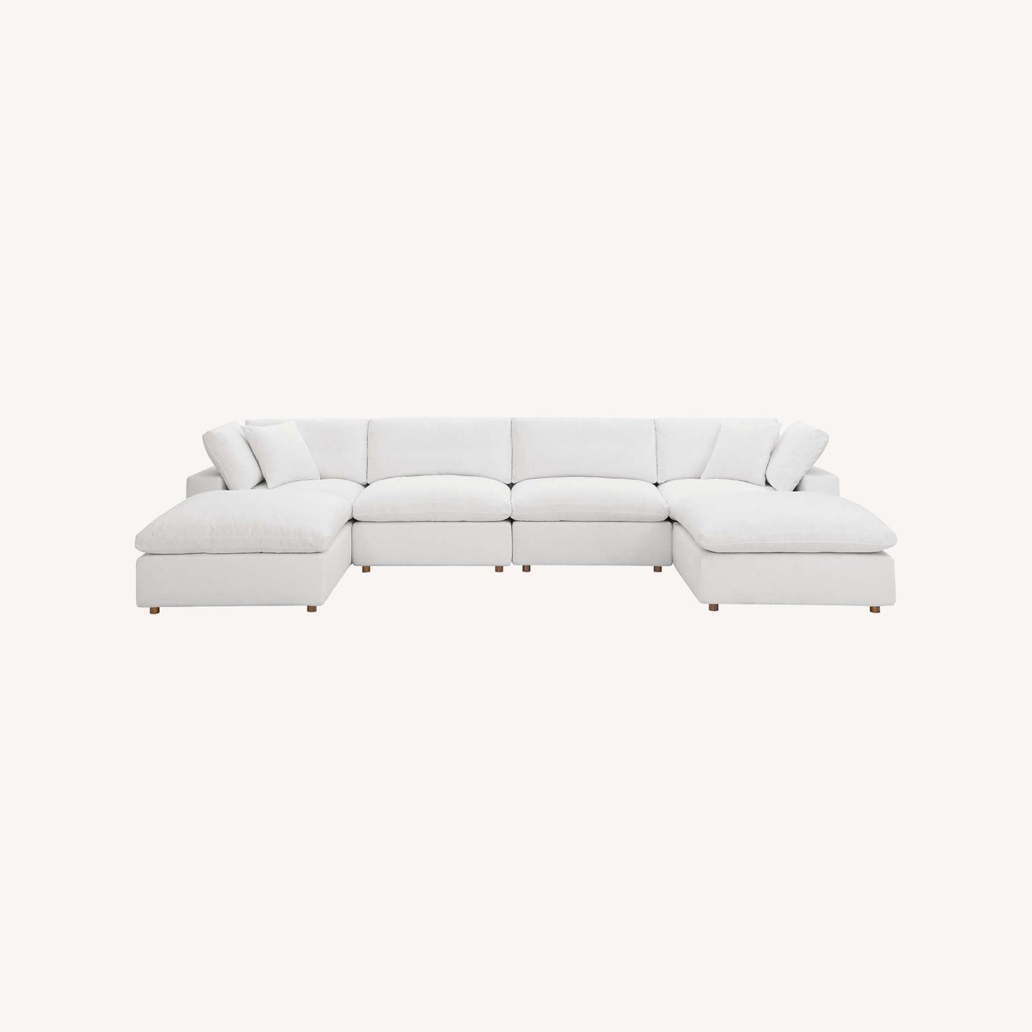 6-Pc Sectional Sofa In Pure White Fabric - image-19