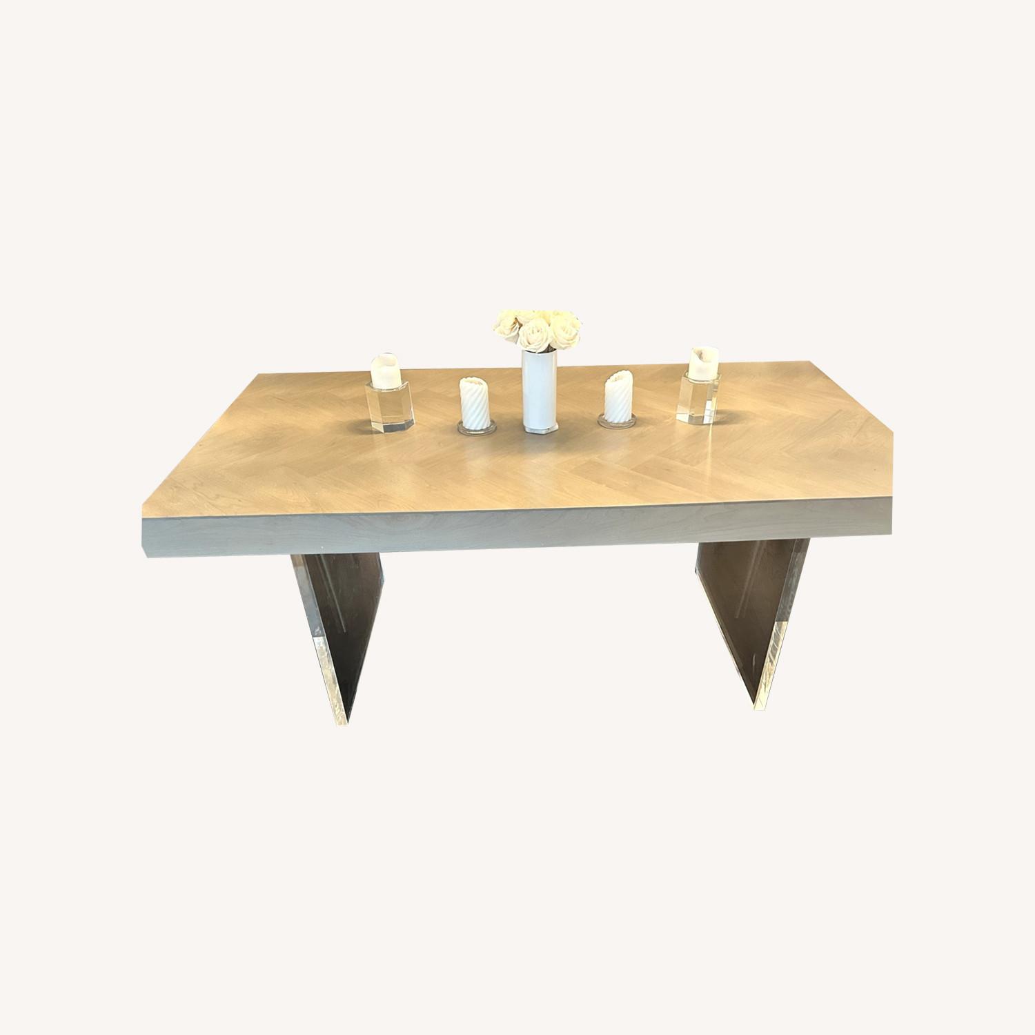 Modshop Gray Oak Dining Table Lucite Legs - image-0