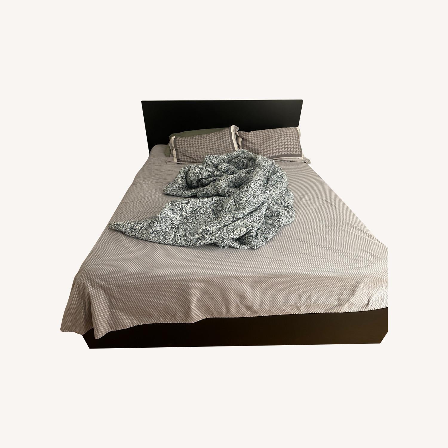 IKEA MALM Black Brown Queen Bed Frame - image-0