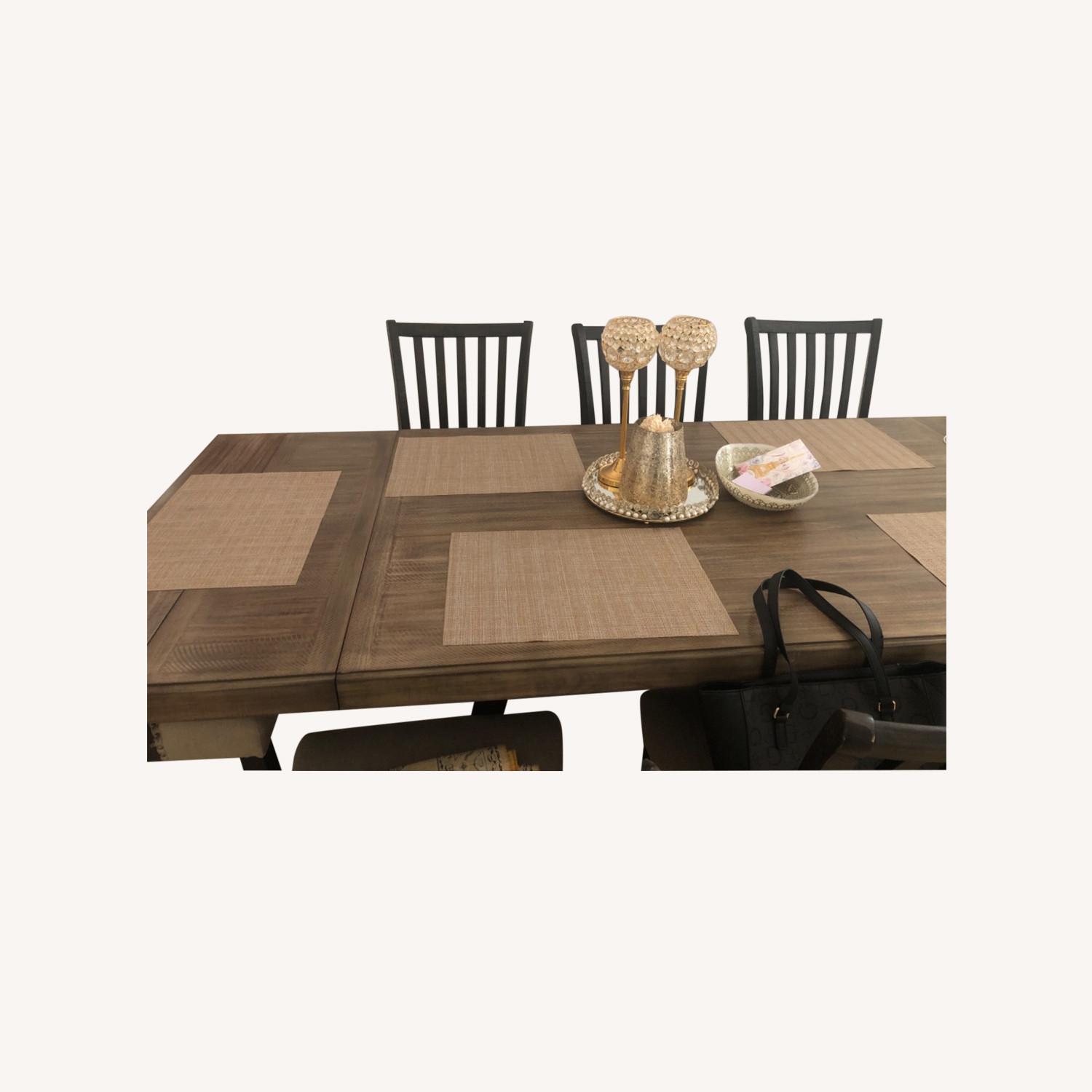 Rect Dining Room Ext Table and Chairs (8) - image-0