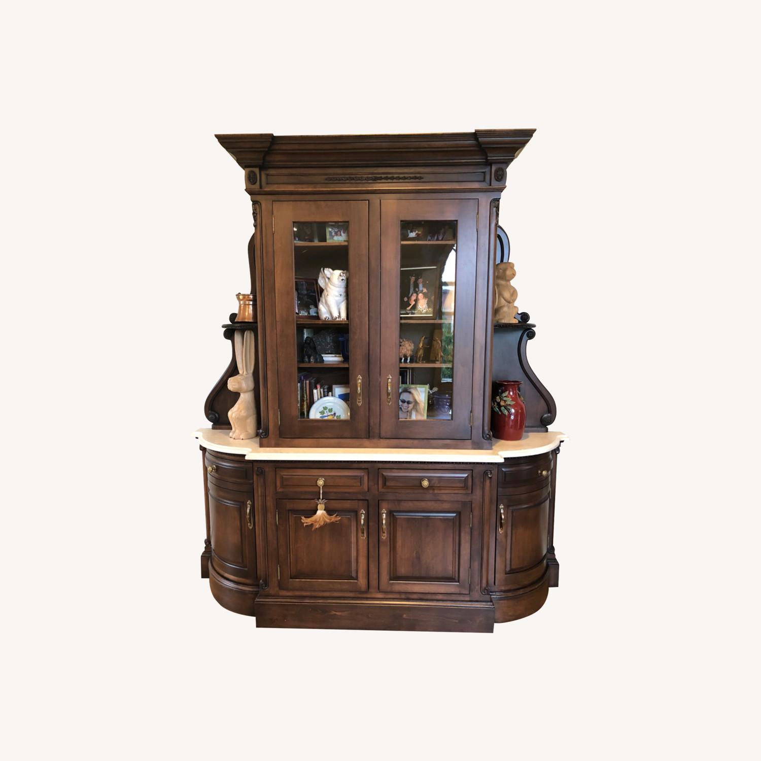 Custom Maple and Marble Armoire - image-0