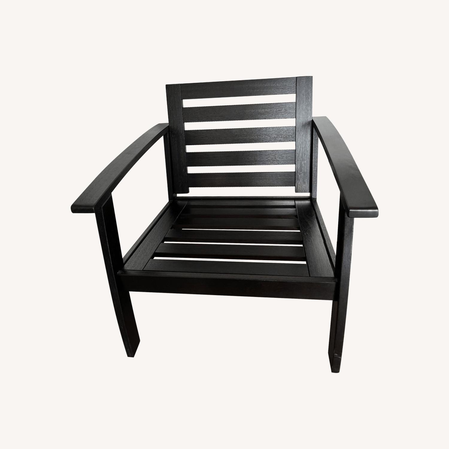 IKEA KLOVEN Black Grey Wooden Armchair - image-3