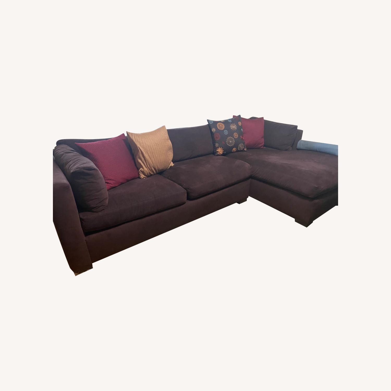 Custom Mason Art Chocolate Brown Sectional - image-0