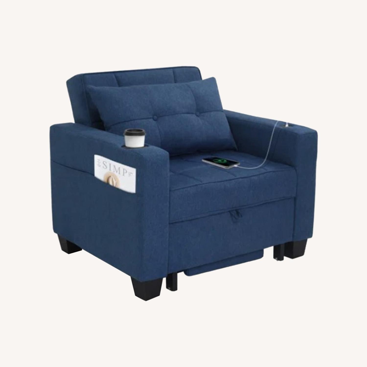 Wayfair Navy Modular Sleeper Sofa with Storage - image-0