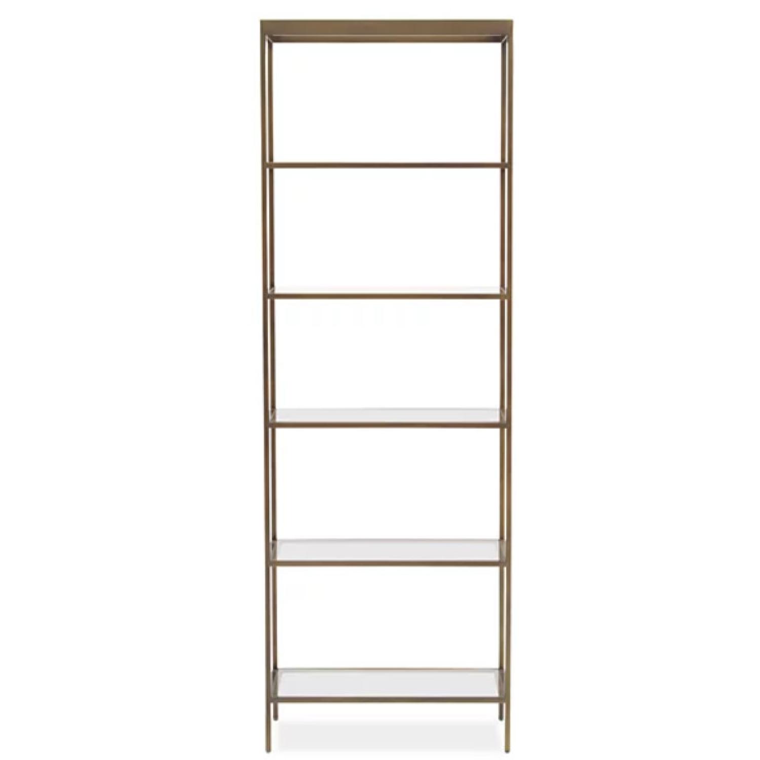 Mitchell Gold + Bob Williams Antique Brass Metal Bookcase - image-3