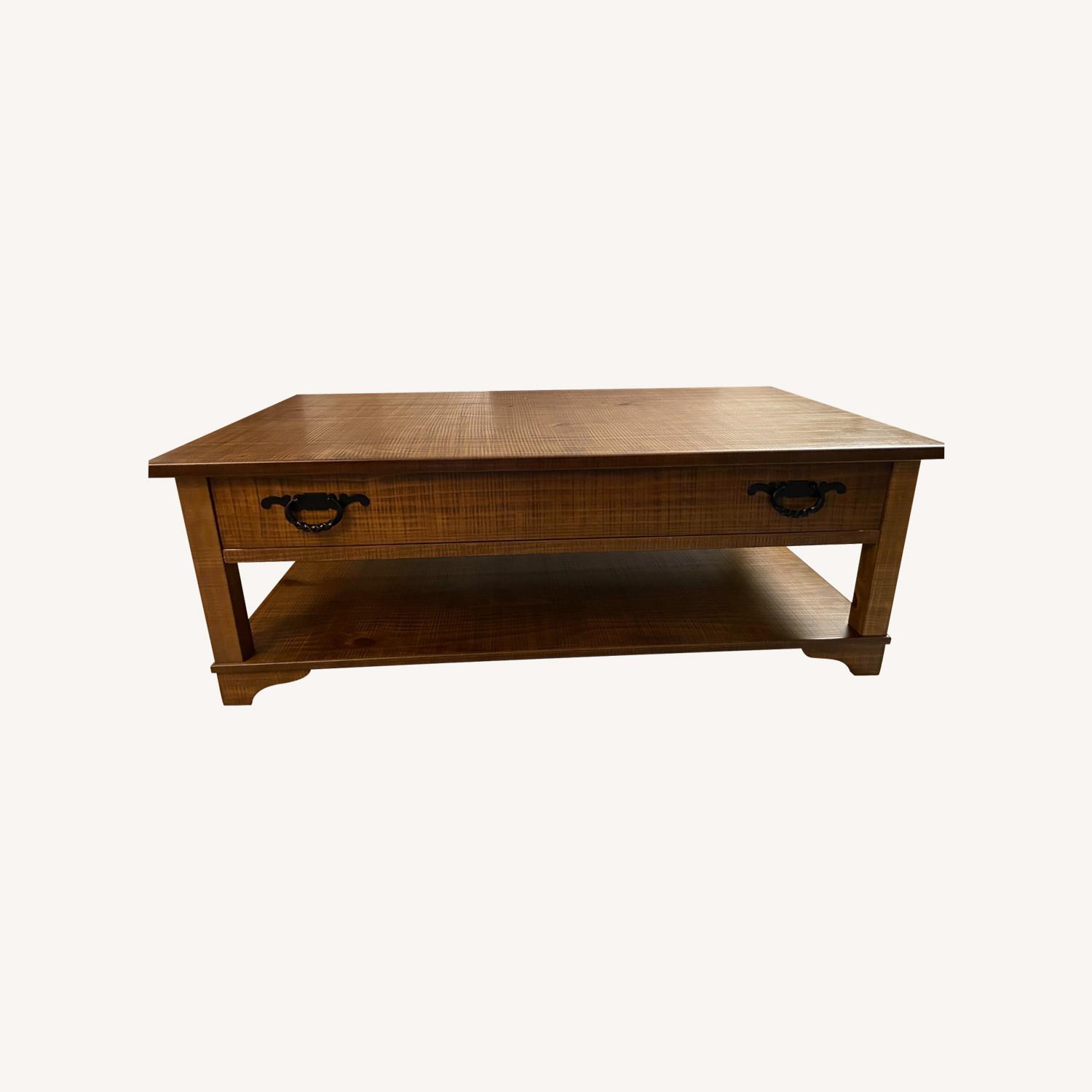 Rustic Coffee Table with Storage - image-0