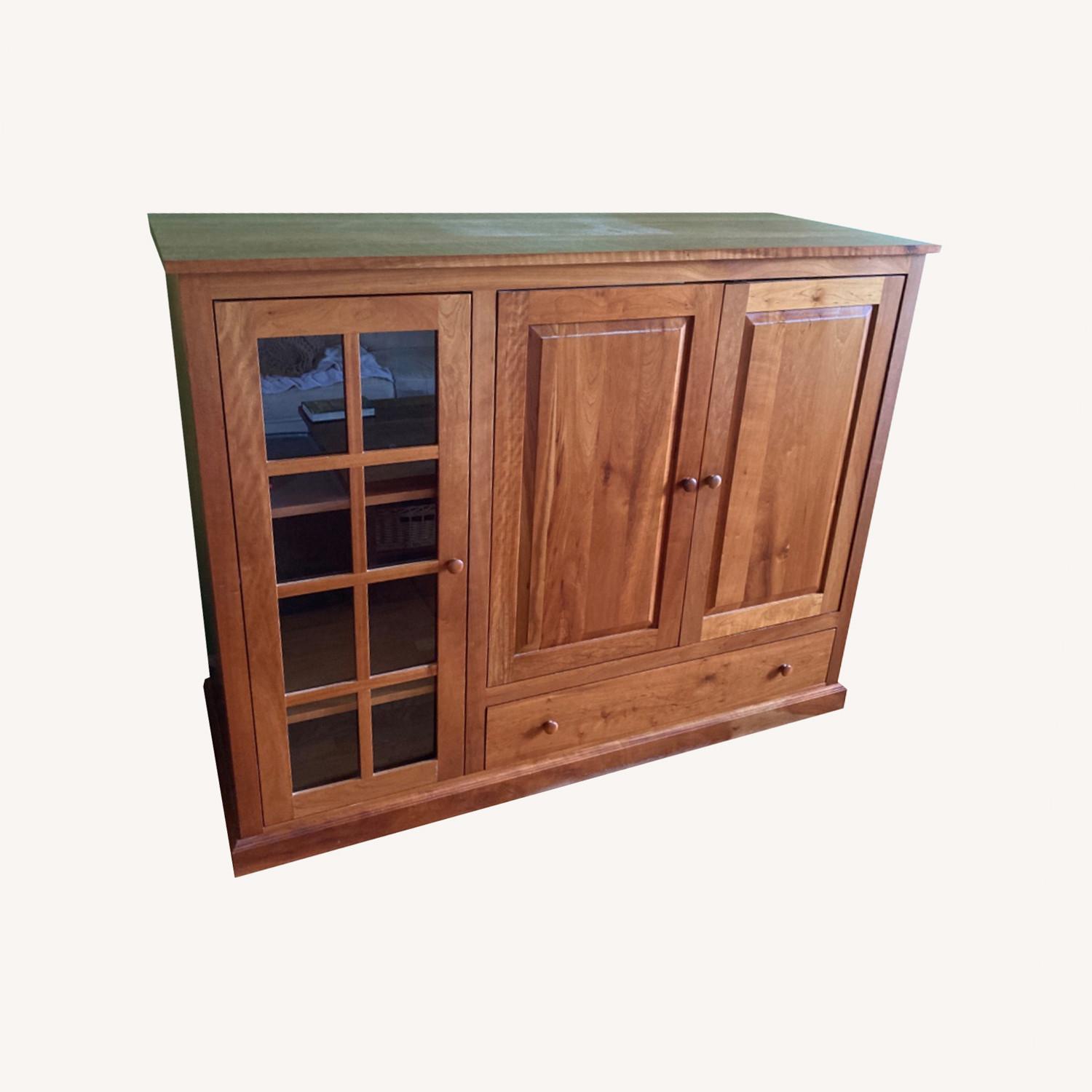 Solid Cherry Wood Entertainment Center - image-0