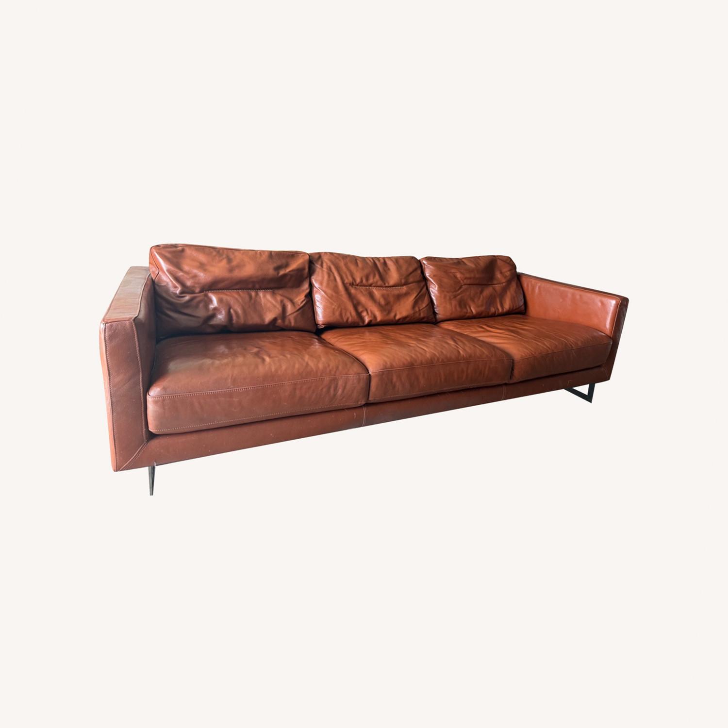 Copenhagen Brown Leather Sofa - image-5