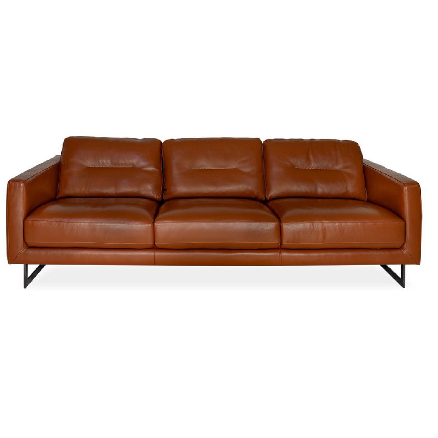 Copenhagen Brown Leather Sofa - image-6