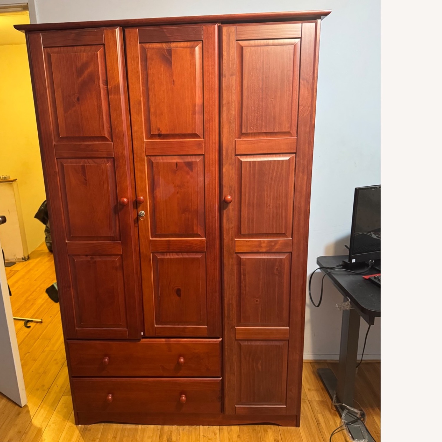 Ashley Furniture Dark Brown Wood Armoire - image-2