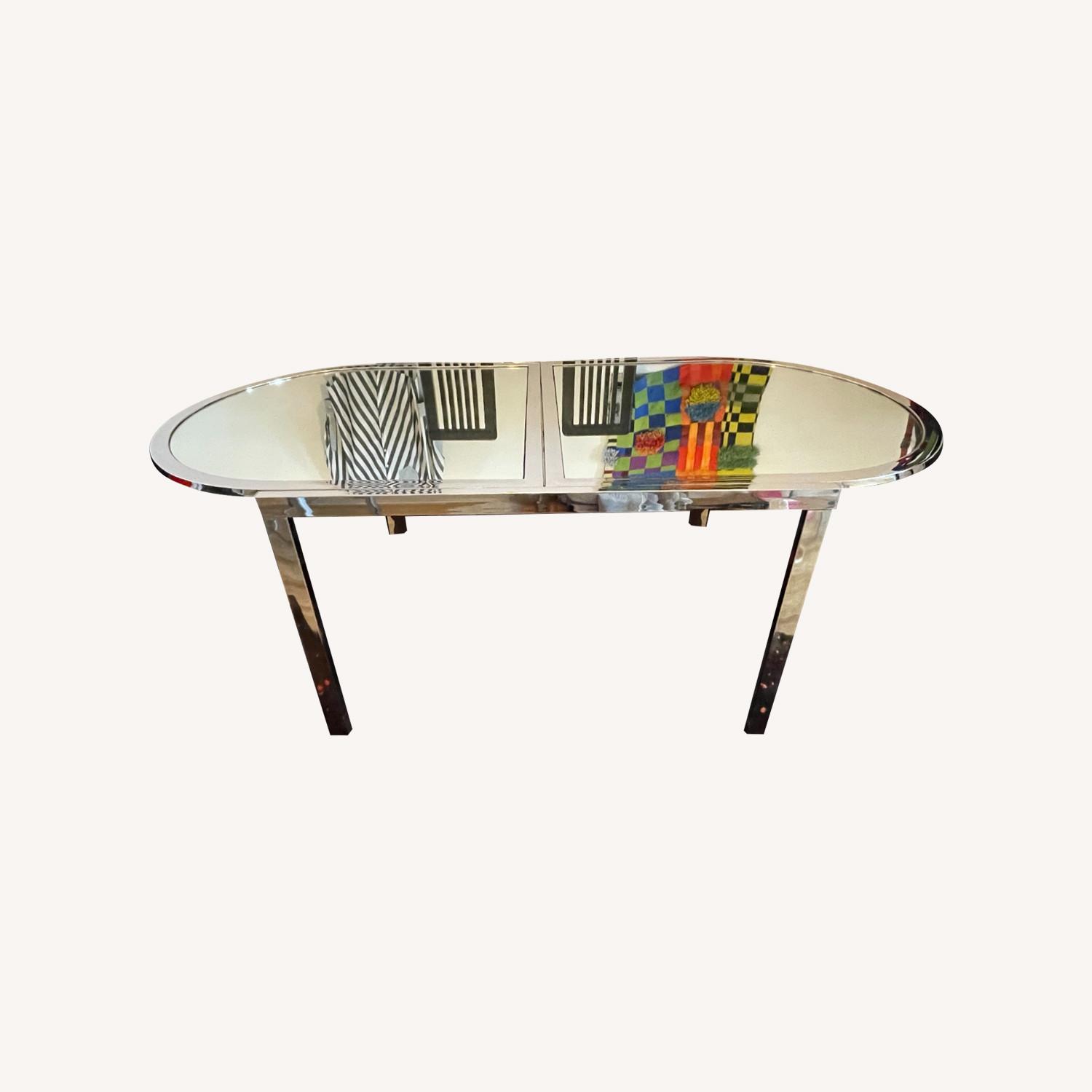Chrome & Mirrored Glass Dining Table - image-0
