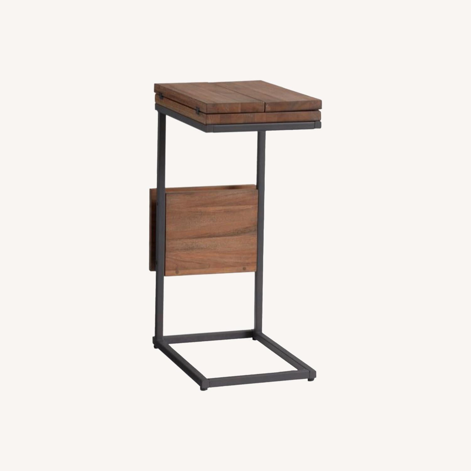 Pottery Barn Allen Wood Extending C-Table - image-0