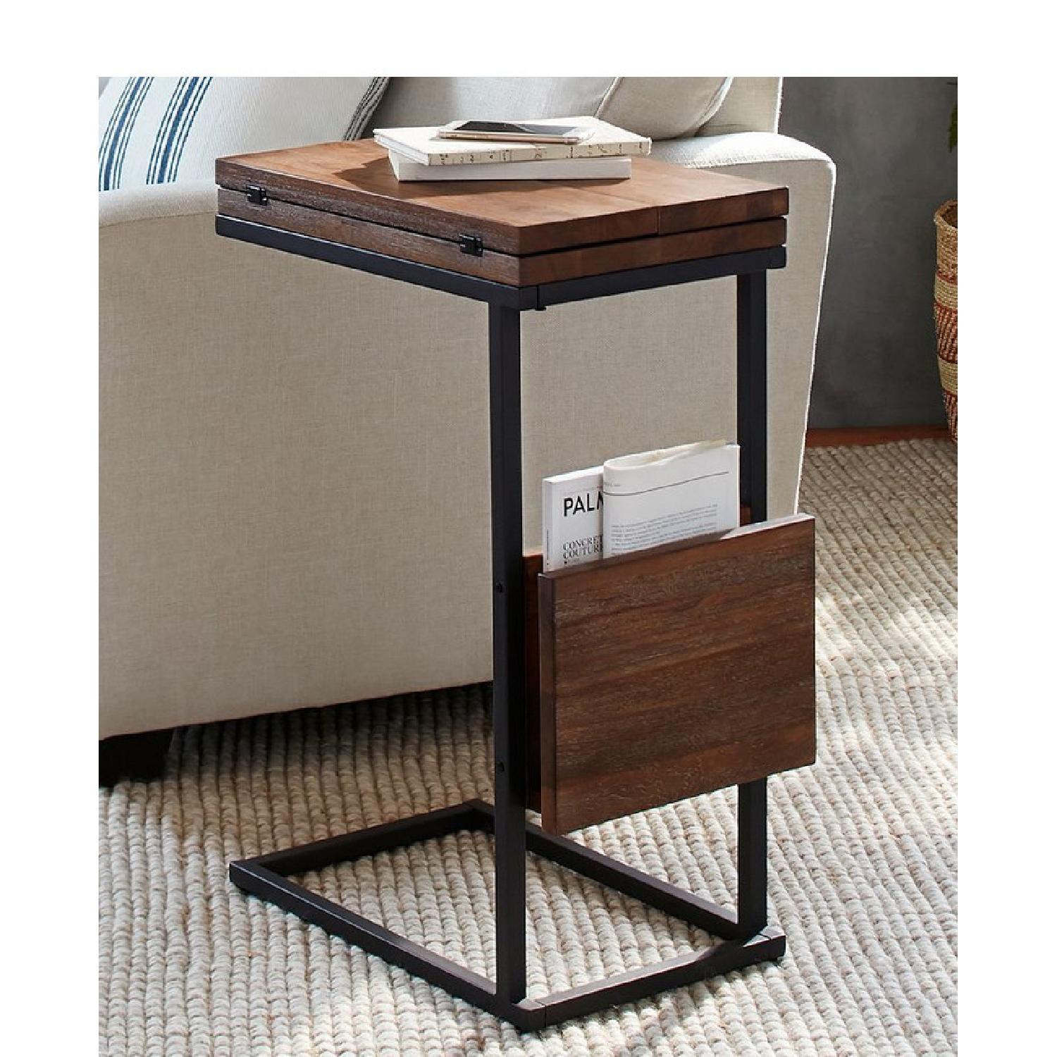 Pottery Barn Allen Wood Extending C-Table - image-15