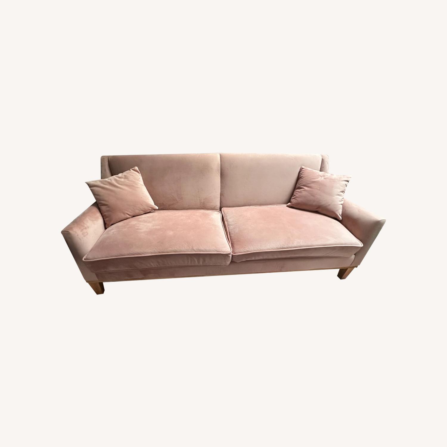 Blush Velvet Sofa - image-4