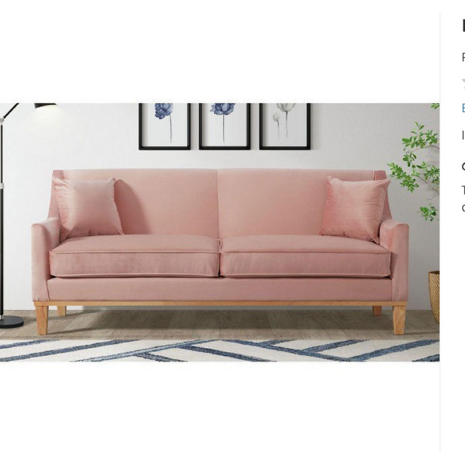 Blush Velvet Sofa - image-5