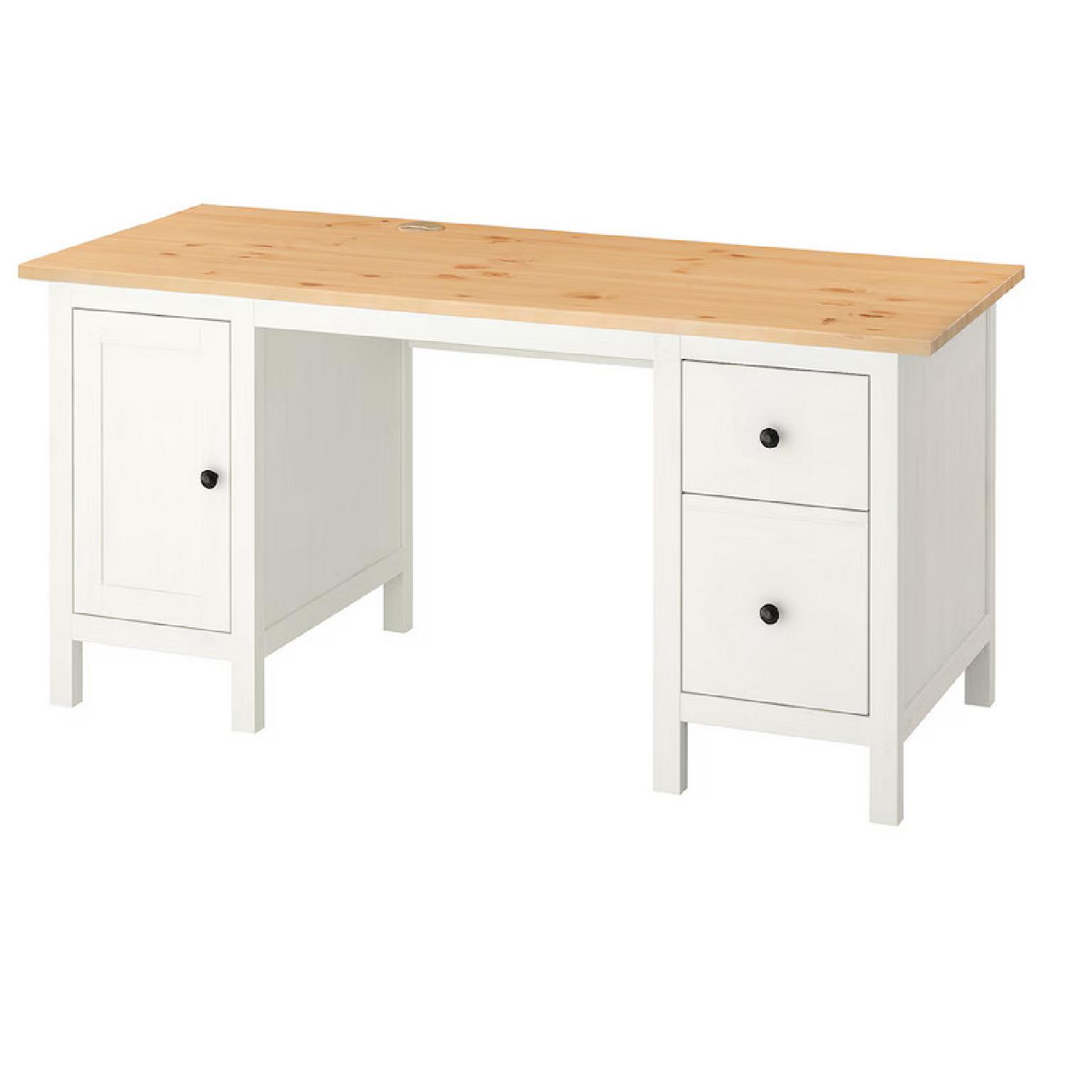 IKEA HEMNES ヘムネス パソコンデスク 木製 ナチュラル 北欧風 IKEA HEMNES Solid Wood Desk - AptDeco