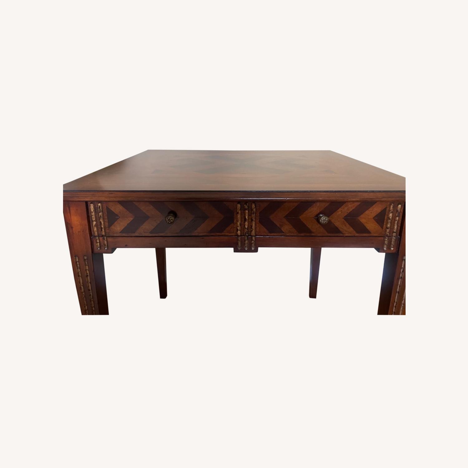 Ethan Allen Square Brown Table - image-0