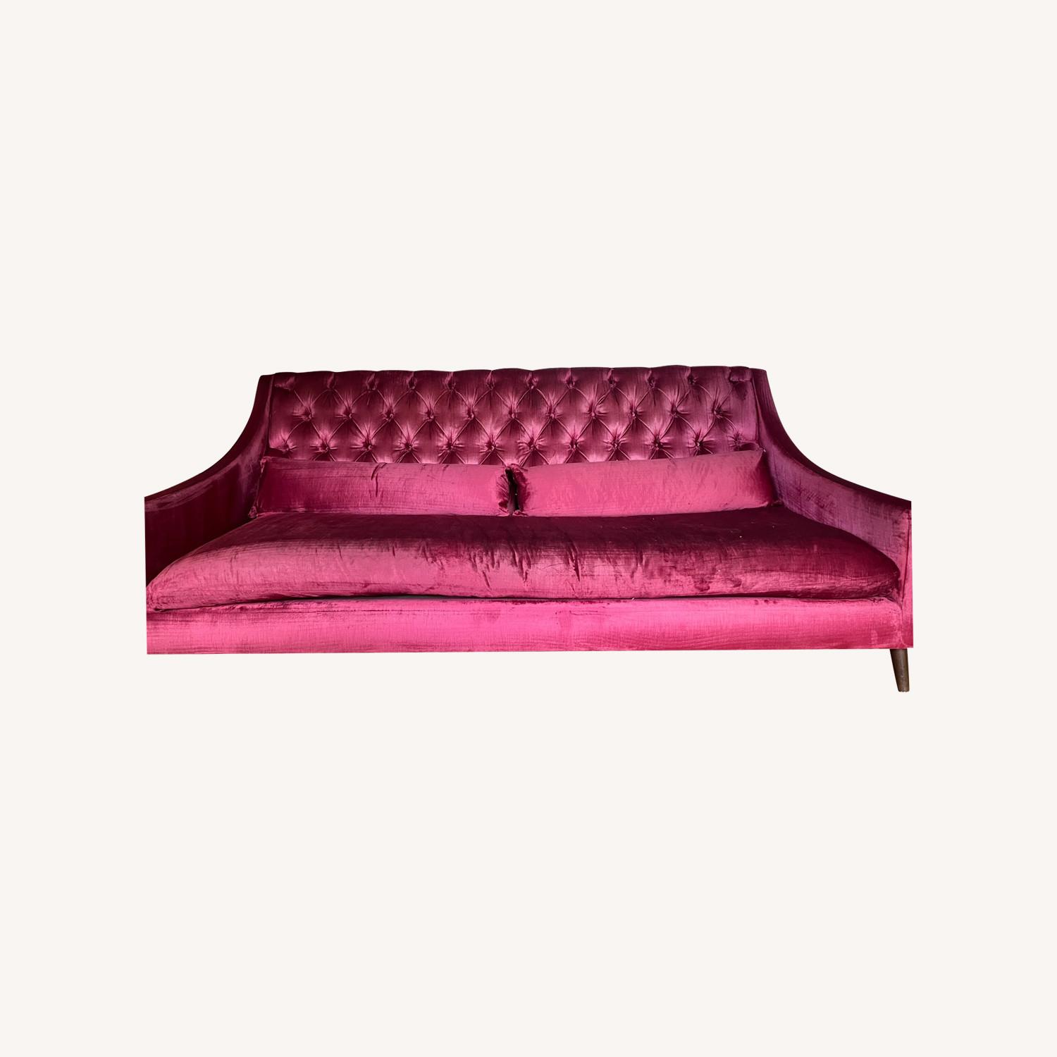 ROOM's Brussels Red Velvet Sofa - AptDeco